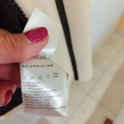 Badoo coat new, cream color with black leather details, sizes L and XL