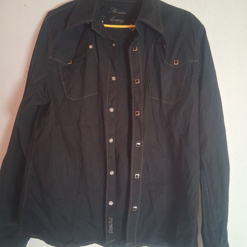 Black men's shirt Siempre Luxury Western style size L like new