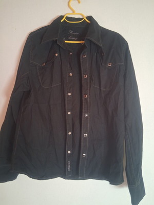 Black men's shirt Siempre Luxury Western style size L like new