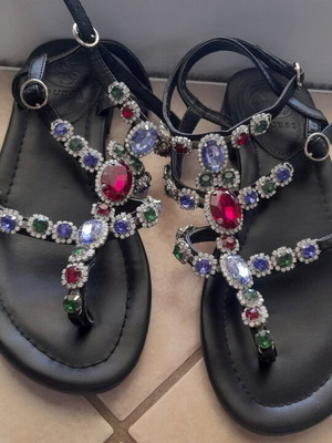 Guess sandals like new, size 36, multicolor with stones