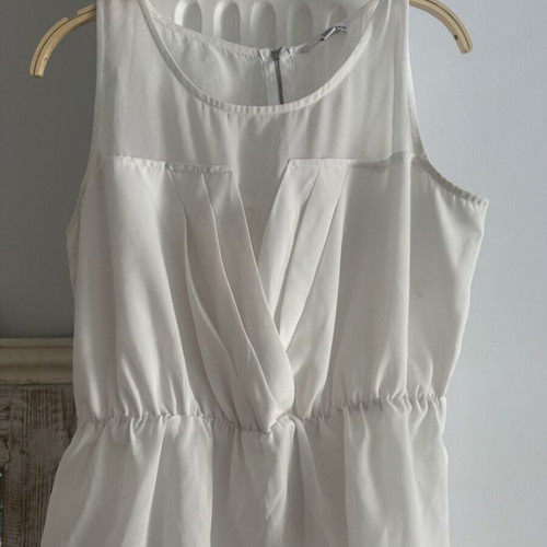 T-shirt with Sheer Panels used, size L, white