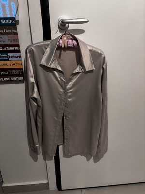 Silk women's shirt like new, gray, size L