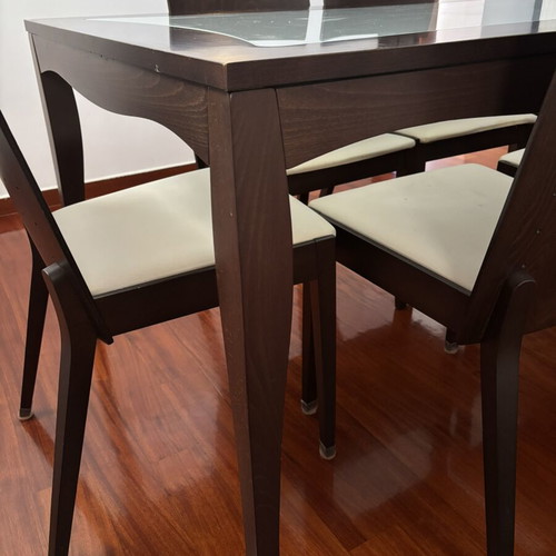 Dining set Bo Concept wenge wood table and six chairs like new