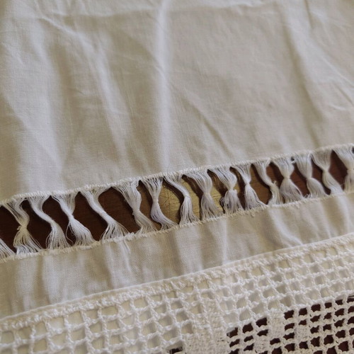 Handmade curtain like new 260x180 with 30 cm lace