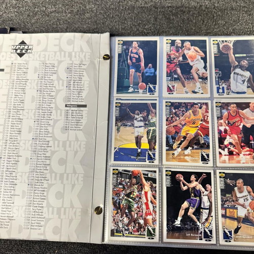 Upper Deck albums used, pack of 2 with 477 NBA Fleer cards