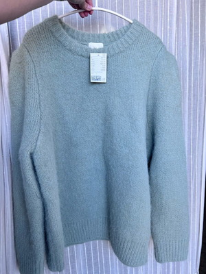 Γυναικείο πουλόβερ H&M ανοιχτό πράσινο jacquard καινούργιο, μέγεθος L