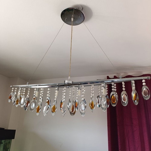Ceiling Track Light with Asfour Crystals like new, modern design