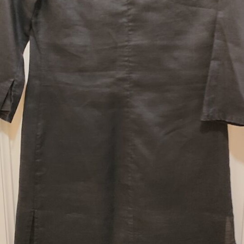 Zara Basic Black Ramie Shirt Dress Large like new