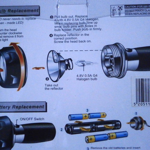 Handtorch Aluminium LED/Halogen NEDA flashlight new in sealed box