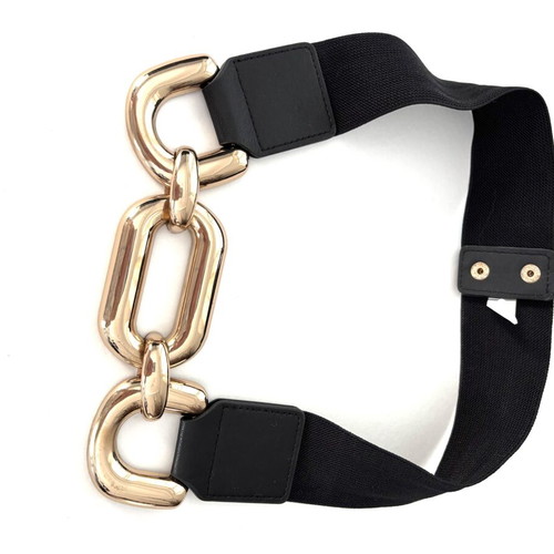 Elastic belt with large gold rings new, one size