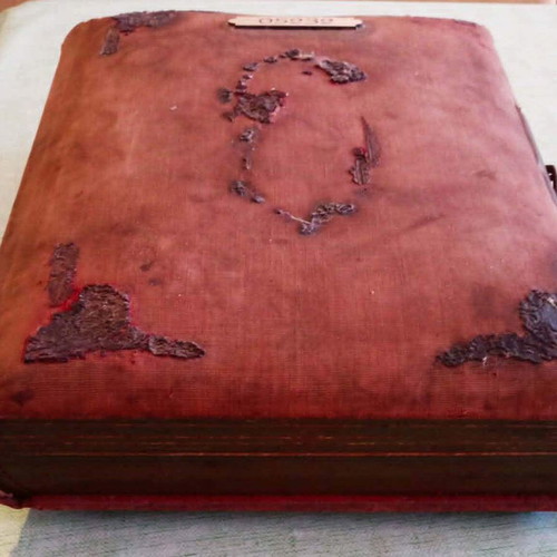 Musical Photograph Album vintage used with music box mechanism 1907-1915