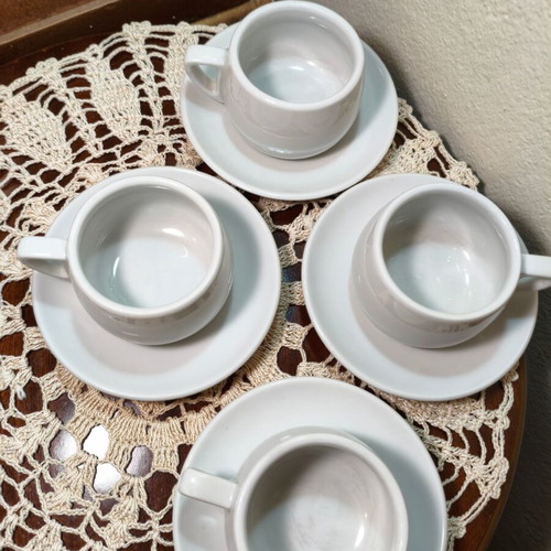 Set of 4 Vintage Ionia Porcelain Coffee Cups from 1970