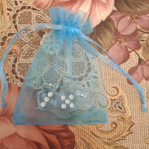 Blue Dice earrings new, turquoise