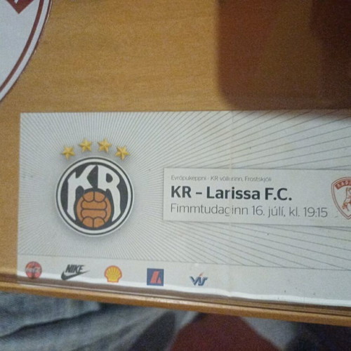 Reykjavik Larissa Europa League Ticket new, 2009 qualifier