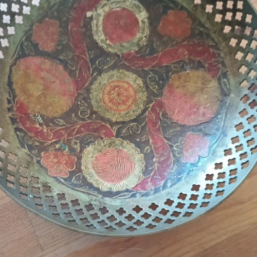 Oriental decorative tray used with vintage patina