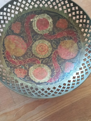 Oriental decorative tray used with vintage patina