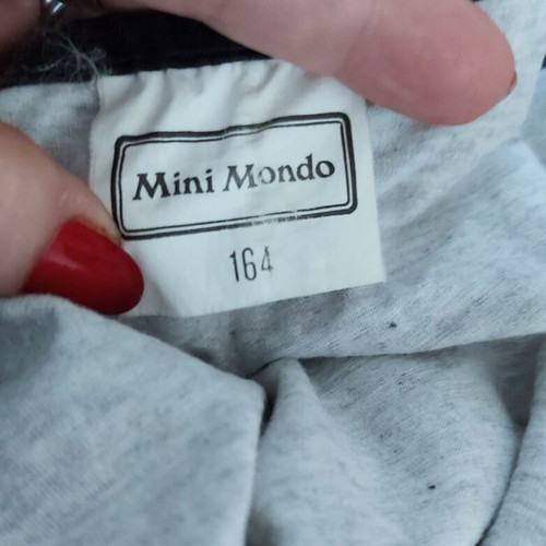Γυναικείο βαμβακερό τοπ Mini Mondo, βίντατζ, με κεντητά γράμματα και στάμπα, μαύρη επένδυση, L-XXL