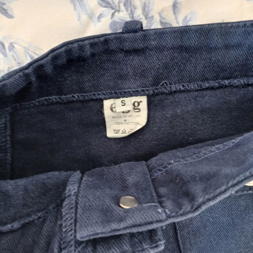 Egg Small Denim Skirt used, mini length, blue, size S