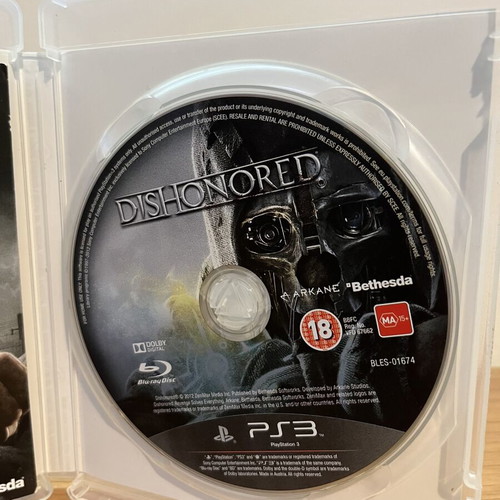 Dishonored PS3 game used, complete with original case and booklet