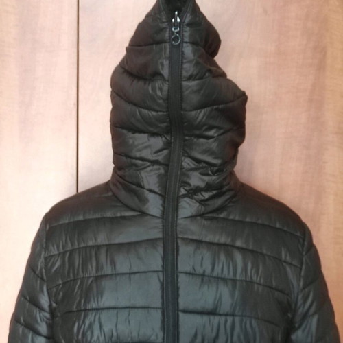 Women's reversible 2-in-1 jacket with warm fur and puffer like new, black