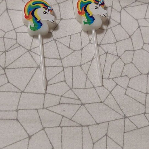Unicorn cake candles set of two new