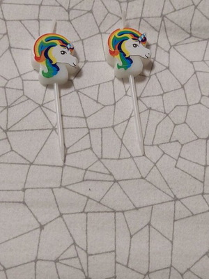 Unicorn cake candles set of two new