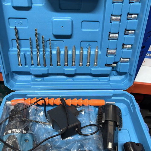 BISUTIME Cordless Impact Wrench Drill Set with 2 Batteries and Accessories