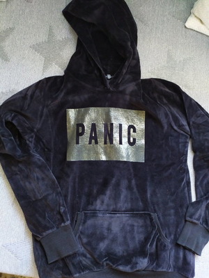 Velvet hoodie Paco & Co like new, black, size M