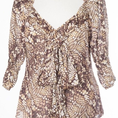 Just Cavalli women's silk blouse shirt new size 42 animal print