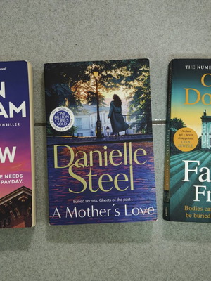 John Grisham The Widow, Danielle Steel A Mother's Love, Claire Douglas The Family Friend books