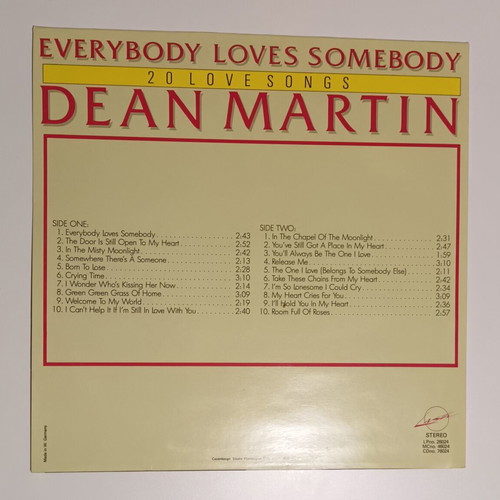 Dean Martin Everybody Loves Somebody LP like new, jazz album