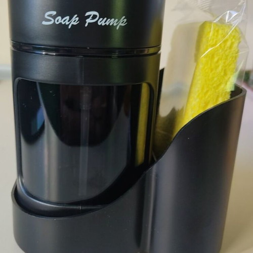 Soap dispenser 3 in 1 new, 450 ml capacity, with sponge, black