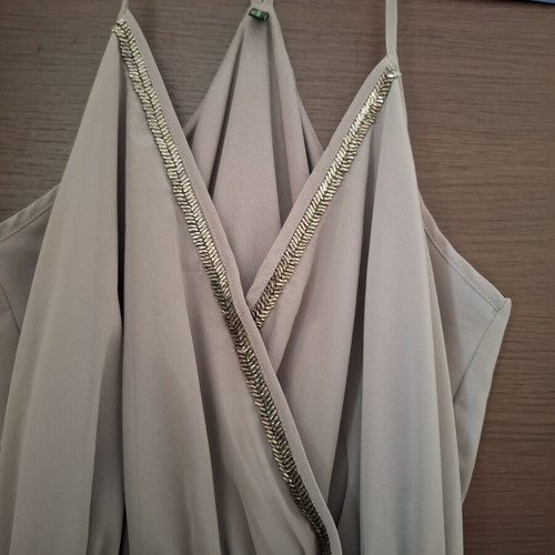 Benetton long dress like new, dark gray with metallic details