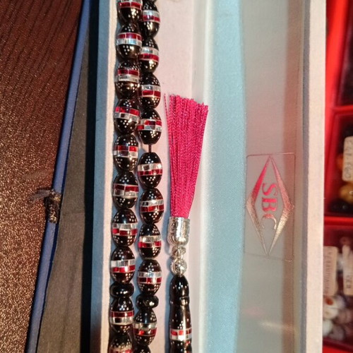 Handmade Komboloi from Yousouri with Zircon Beads and Silver