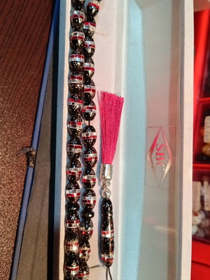 Handmade Komboloi from Yousouri with Zircon Beads and Silver