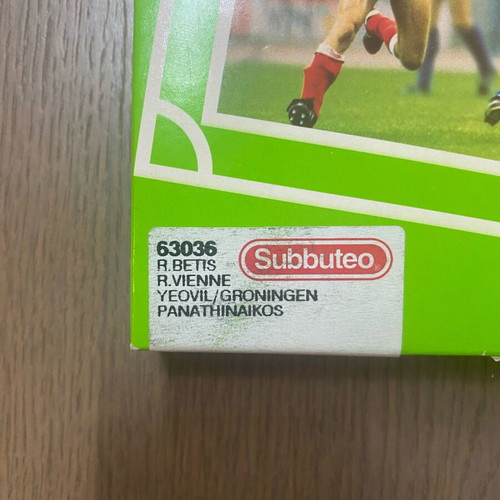 Subuteo collectible green team set like new, R.Betis, R.Vienne, Yeovil, Groningen, Panathinaikos
