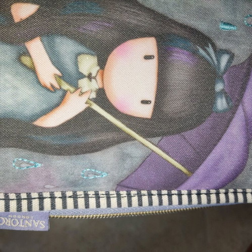 Santoro pencil case like new with pencils and colored pencils