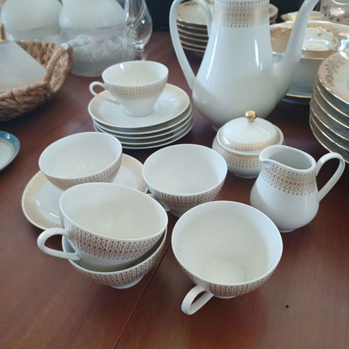 Winterling porcelain tea set like new with teapot, sugar bowl, creamer, and six cups