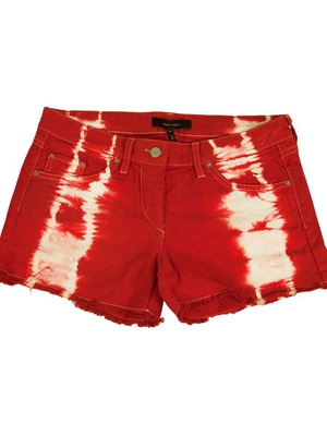 Isabel Marant βαμβακερό tie dye τζίν σόρτς μεταχειρισμένο, νούμερο 42, κόκκινο και άσπρο