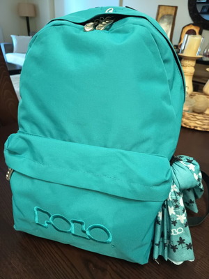 Polo Club shoulder backpack with multiscarf, turquoise