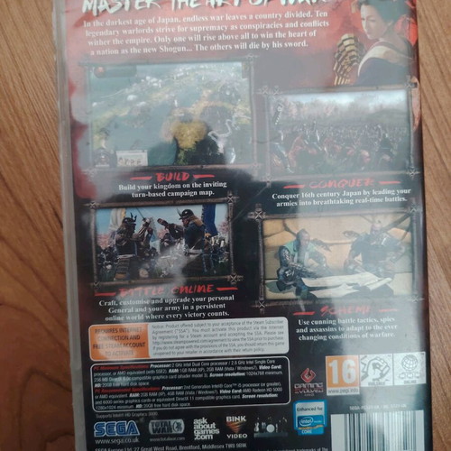 Total War Shogun 2 PC DVD like new, Sega