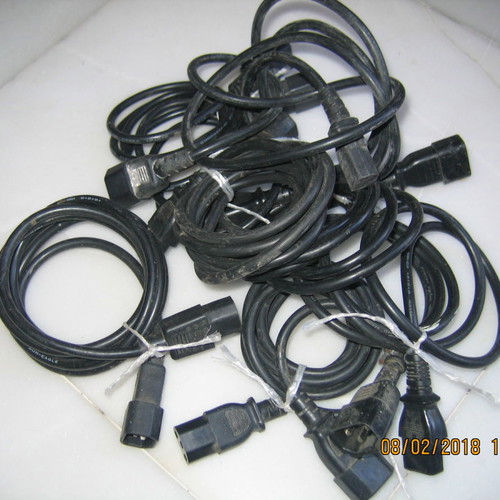 Computer power cords used in excellent condition, black and gray