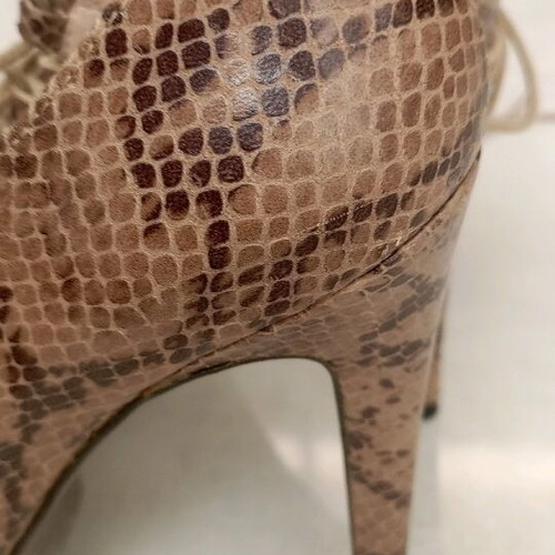 Zara sandals used, brown croco pattern, 12 cm heel, size 36