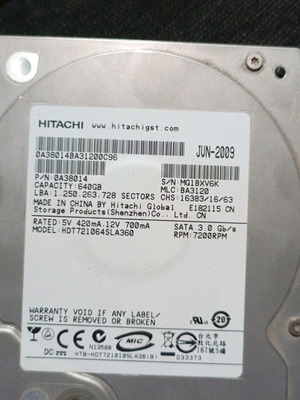Хард диск Hitachi 640 GB употребяван