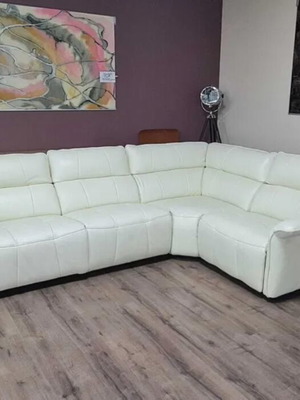 Cadenza leather corner sofa new with electric relaxing mechanism