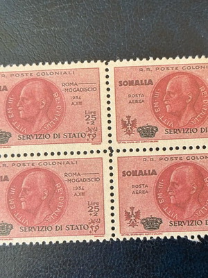 Somalia 1934 PA Servizio di Stato τετράδα αντίγραφο σαν καινούργιο