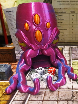 Cthulhu Dice Tower 3D Printed, fantasy dice roller