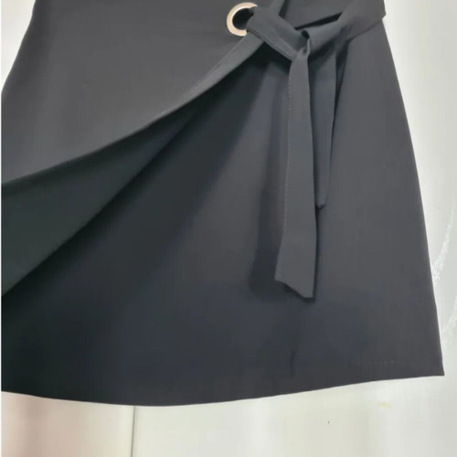 Zuiki Italian Mini Skirt Asymmetric Wrap New XS/S Black