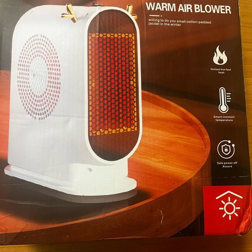 Floor fan heater new, white