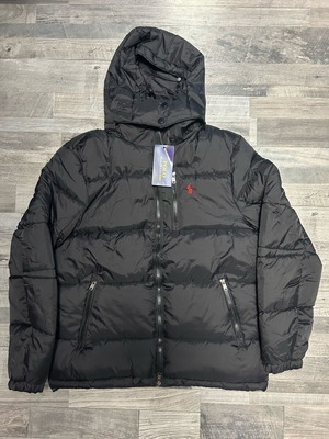 Ralph Lauren puffer jacket new, size M, black and red